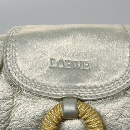 Loewe LOEWE Fringe Shoulder Bag Leather Silver tone Authentic 99979