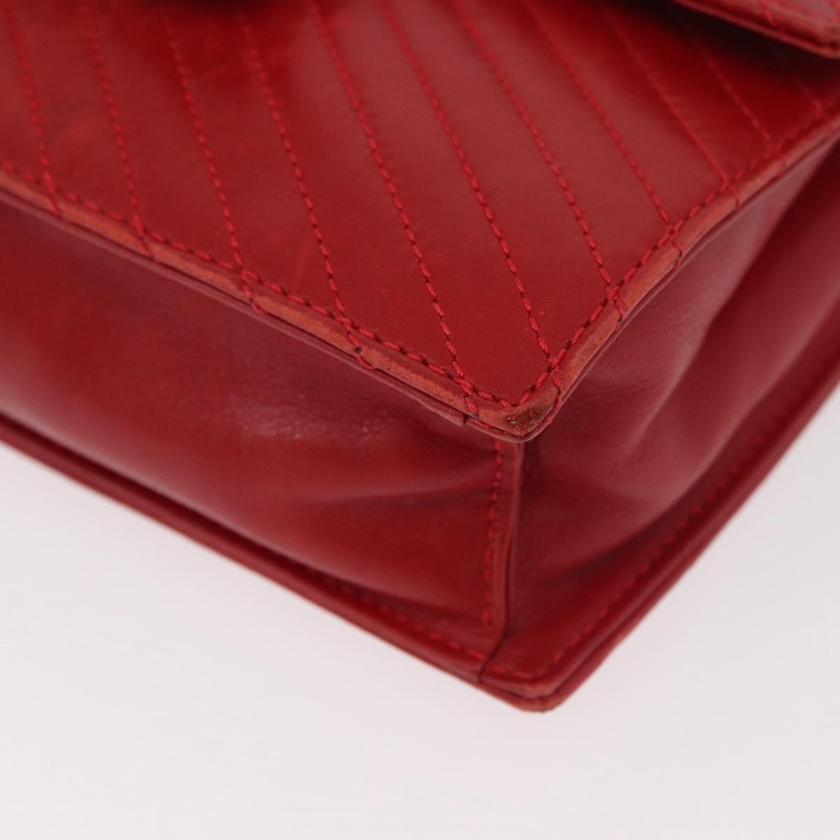 Celine CELINE Chain Shoulder Bag Leather 2way Red Gold Authentic BA13005