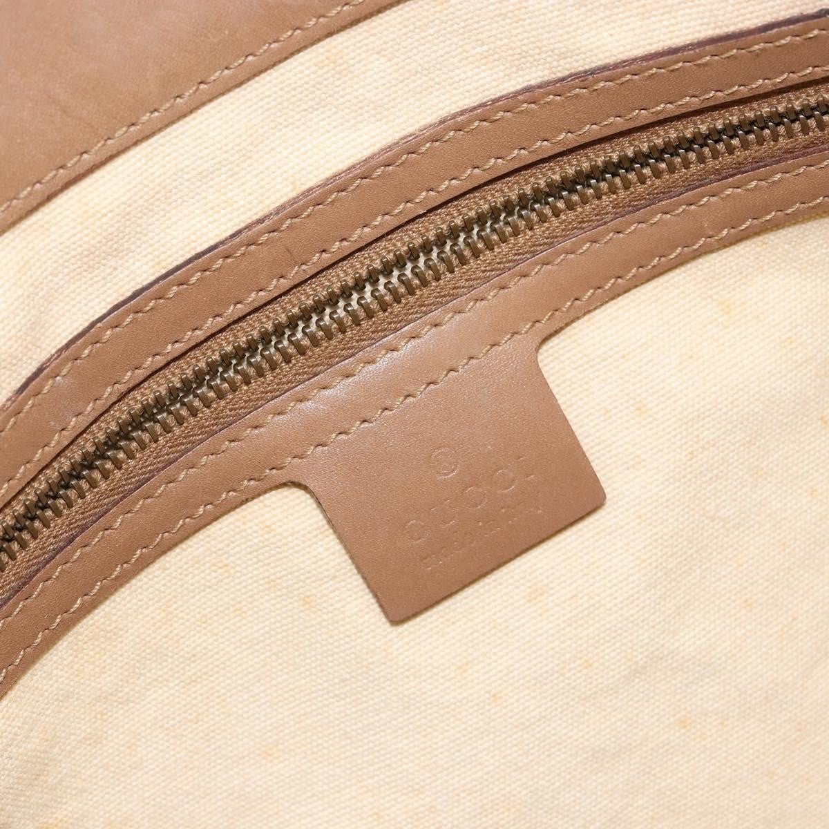 Gucci GUCCI Bamboo Hand Bag Canvas Ivory Gold 109138 Authentic 153356