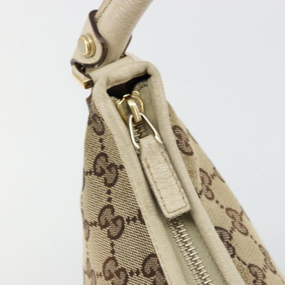 Gucci GUCCI GG Canvas Abbey Shoulder Bag Leather Beige Gold 130738 Authentic ka4349