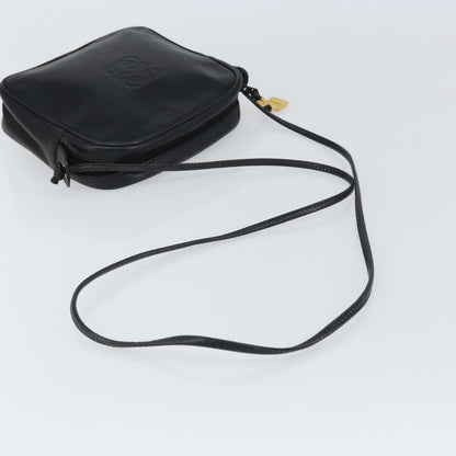 Loewe LOEWE Anagram Shoulder Bag Leather Black Gold Authentic 162165