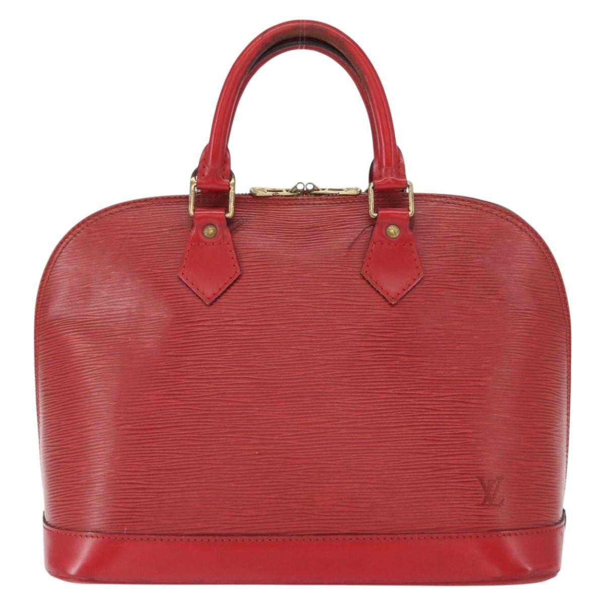 Louis Vuitton LOUIS VUITTON Epi Alma Hand Bag Castilian Red M52147 LV Authentic 158108