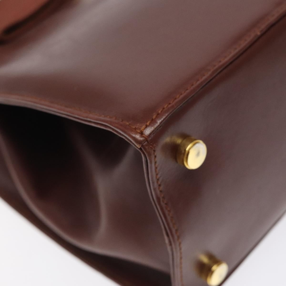 Salvatore Ferragamo Salvatore Ferragamo Hand Bag Leather 2way Brown Gold Authentic hk2487