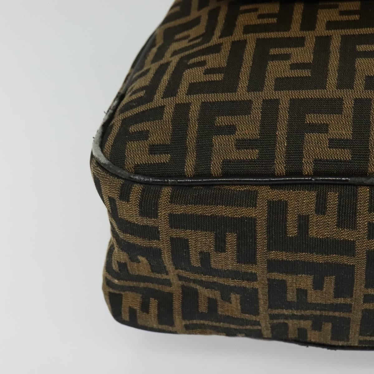 Fendi FENDI Zucca Canvas Hand Bag Black Brown Authentic ar13658