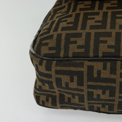 Fendi FENDI Zucca Canvas Hand Bag Black Brown Authentic ar13658