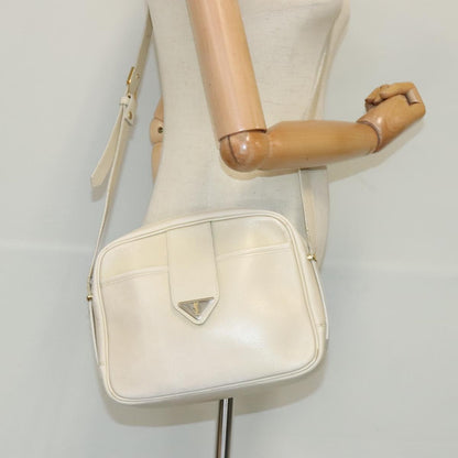 Saint Laurent SAINT LAURENT Shoulder Bag Leather Beige Gold Authentic bs19024