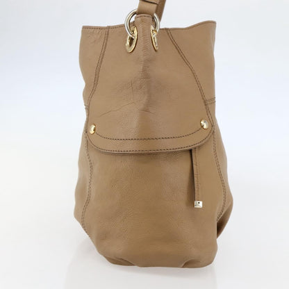 Burberry BURBERRY Blue Label Shoulder Bag Leather Beige Gold Authentic ti3445