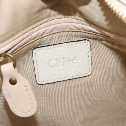 Chloé Chloé Chloe Paraty Hand Bag Leather 2way White Gold Authentic 177045
