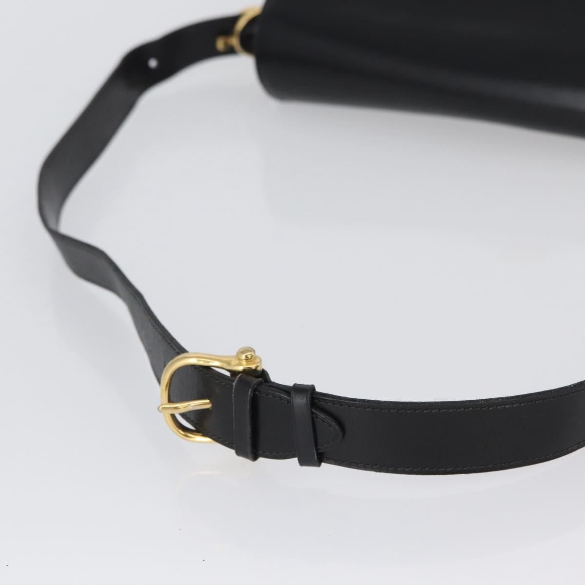 Celine CELINE Horse Carriage Shoulder Bag Leather Black Gold Authentic bs33584