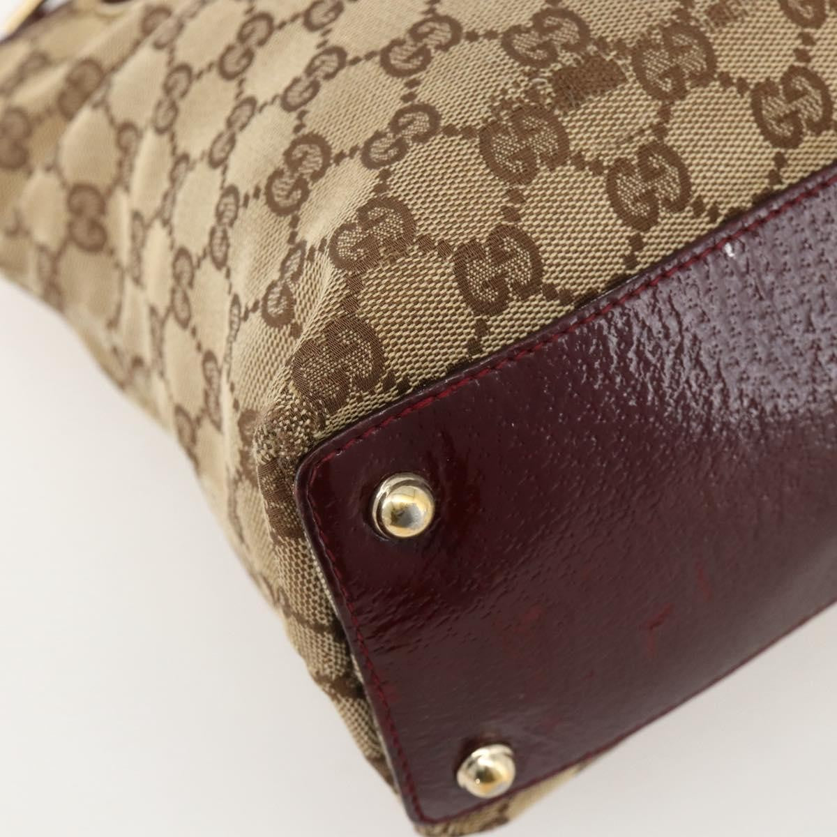 Gucci GUCCI GG Canvas Tote Bag Beige Gold 120837 Authentic YKZ1152