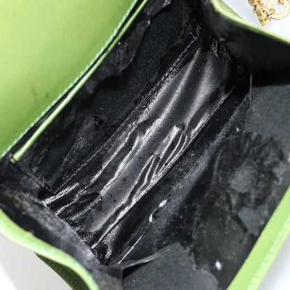 Salvatore Ferragamo Salvatore Ferragamo Vara Ribbon Chain Bag Leather Green Gold Authentic BA12890
