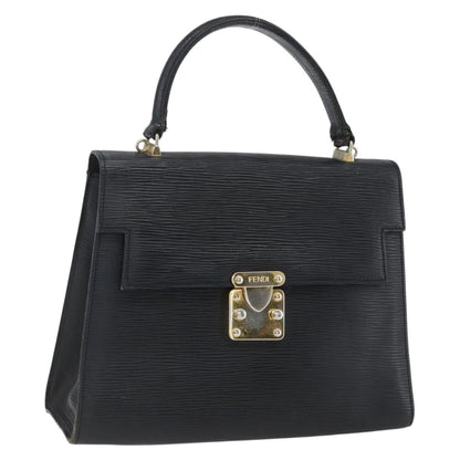 Fendi FENDI Hand Bag Leather Black Gold Authentic ka2601