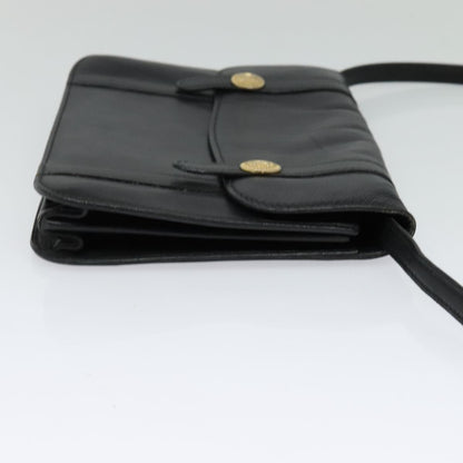 Celine CELINE Shoulder Bag Leather Black Gold Authentic 126895