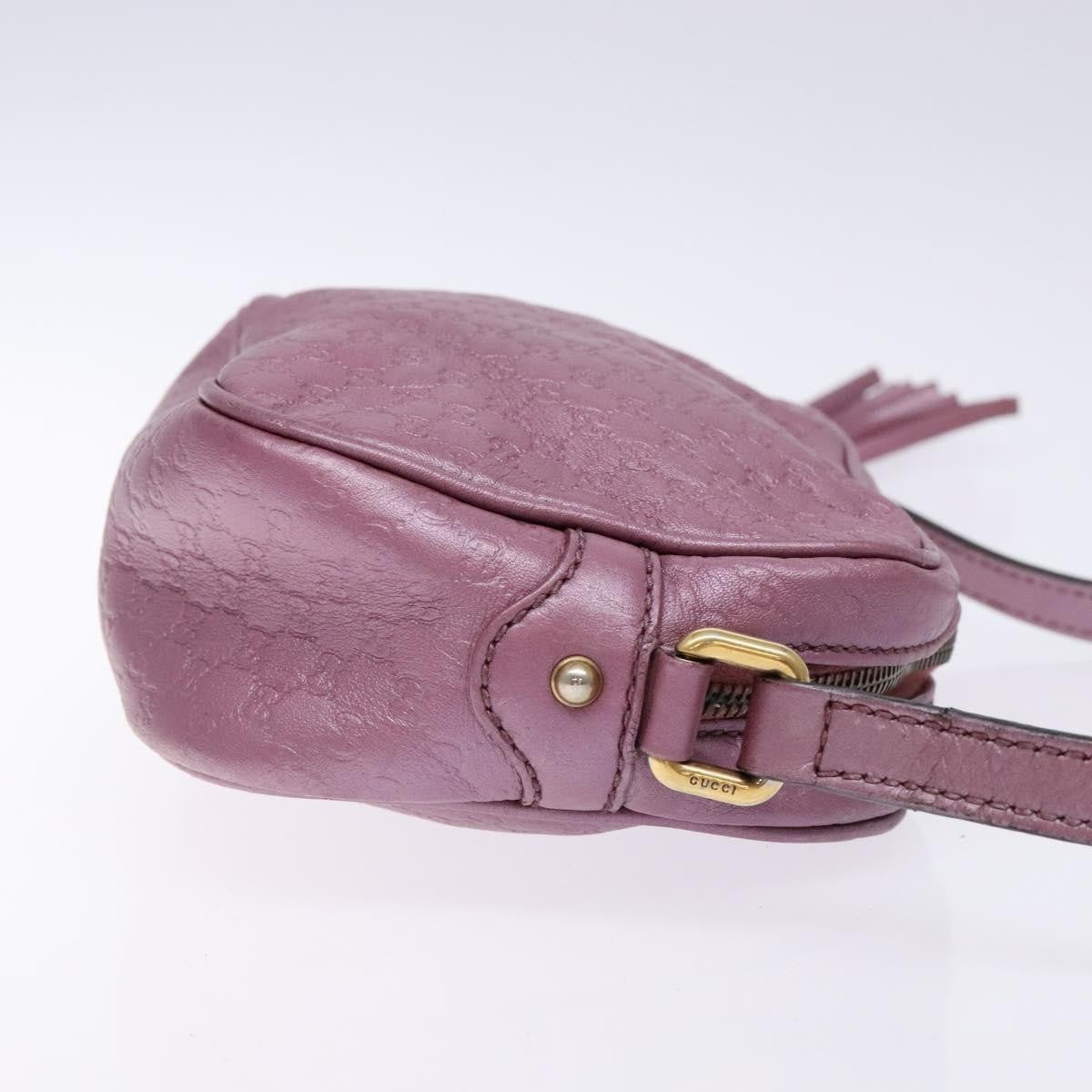 Gucci GUCCI Micro GG Canvas Guccissima Bag Leather Pink Gold 309538 Authentic sw1136