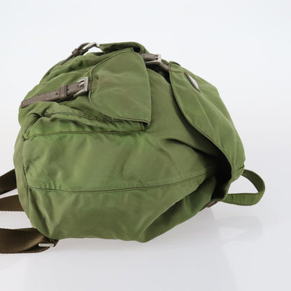 Prada PRADA Backpack Nylon Khaki Silver Authentic 148291 Bag