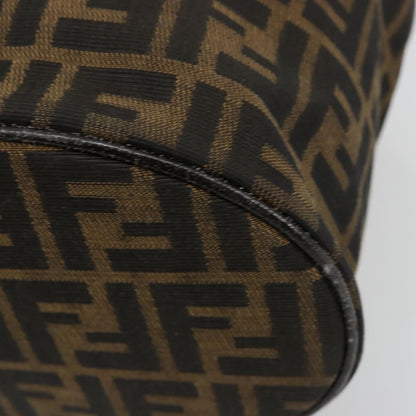 Fendi FENDI Zucca Canvas Vanity Hand Bag Black Brown Authentic 180329