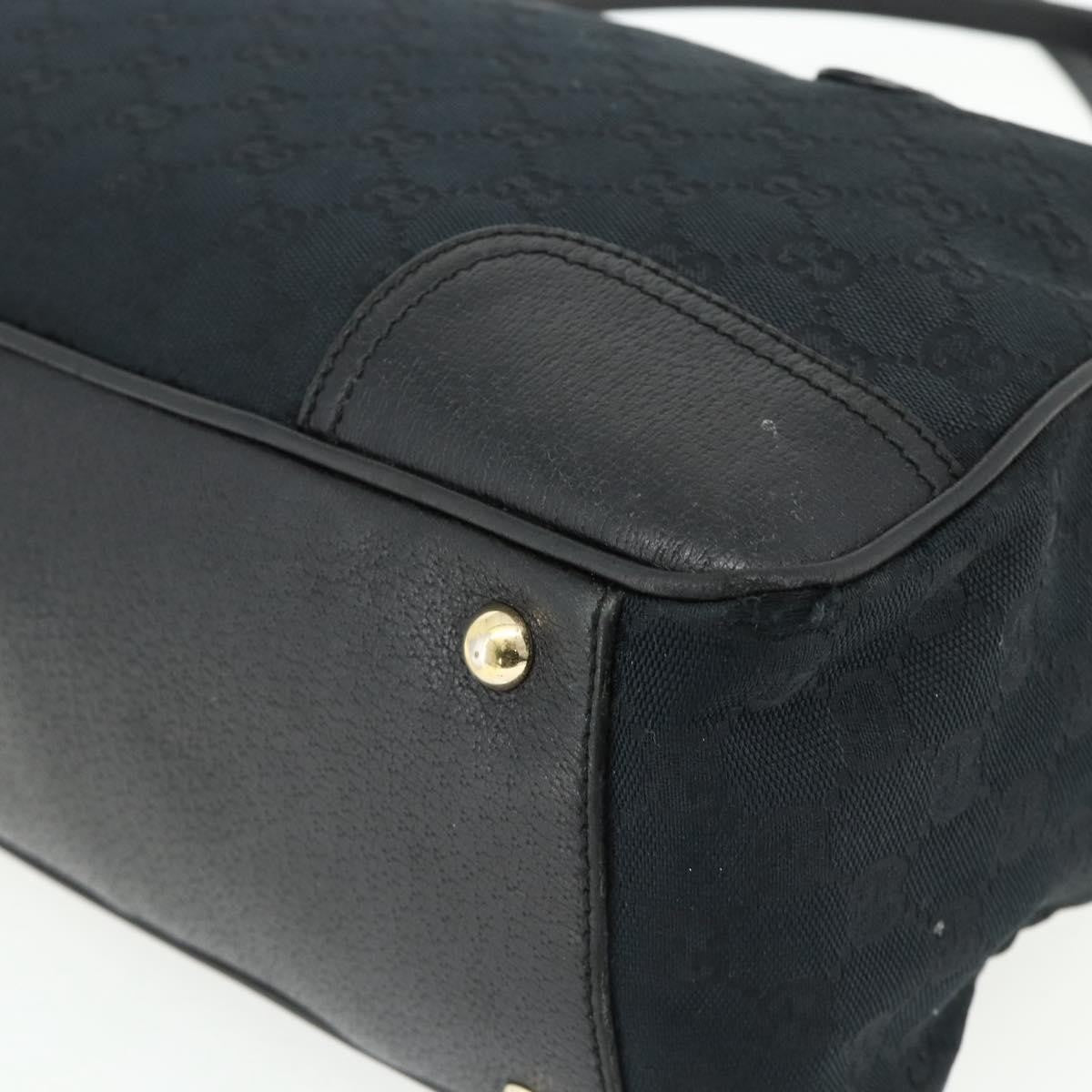 Gucci GUCCI GG Canvas Web Sherry Line Hand Bag Black Gold Red 177052 Authentic mr2358
