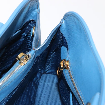 Prada PRADA Hand Bag Safiano leather Blue Gold Authentic fm4916