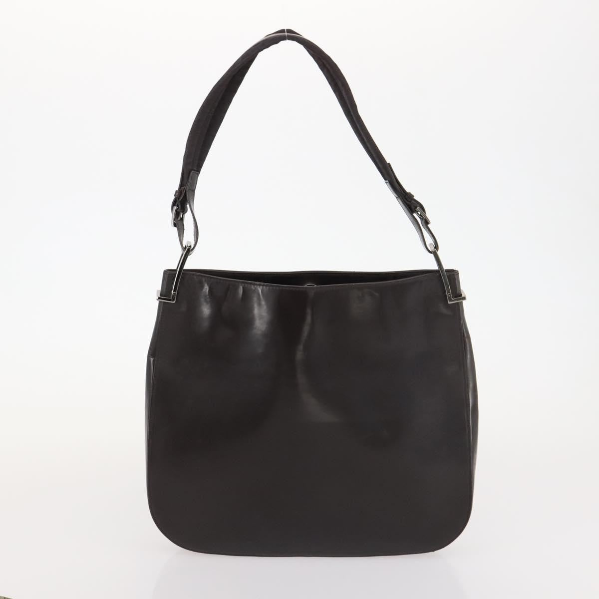 Gucci GUCCI GG Supreme Hand Bag Leather 2 Set Black Beige Authentic 173983