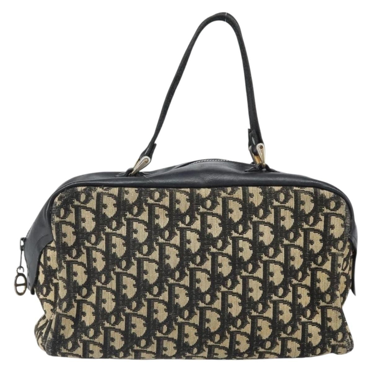 Dior Christian Dior Trotter Canvas Hand Bag Navy Authentic bs33053