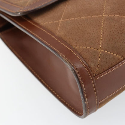 Gucci GUCCI Shoulder Bag Suede Leather Brown Gold Authentic 146416