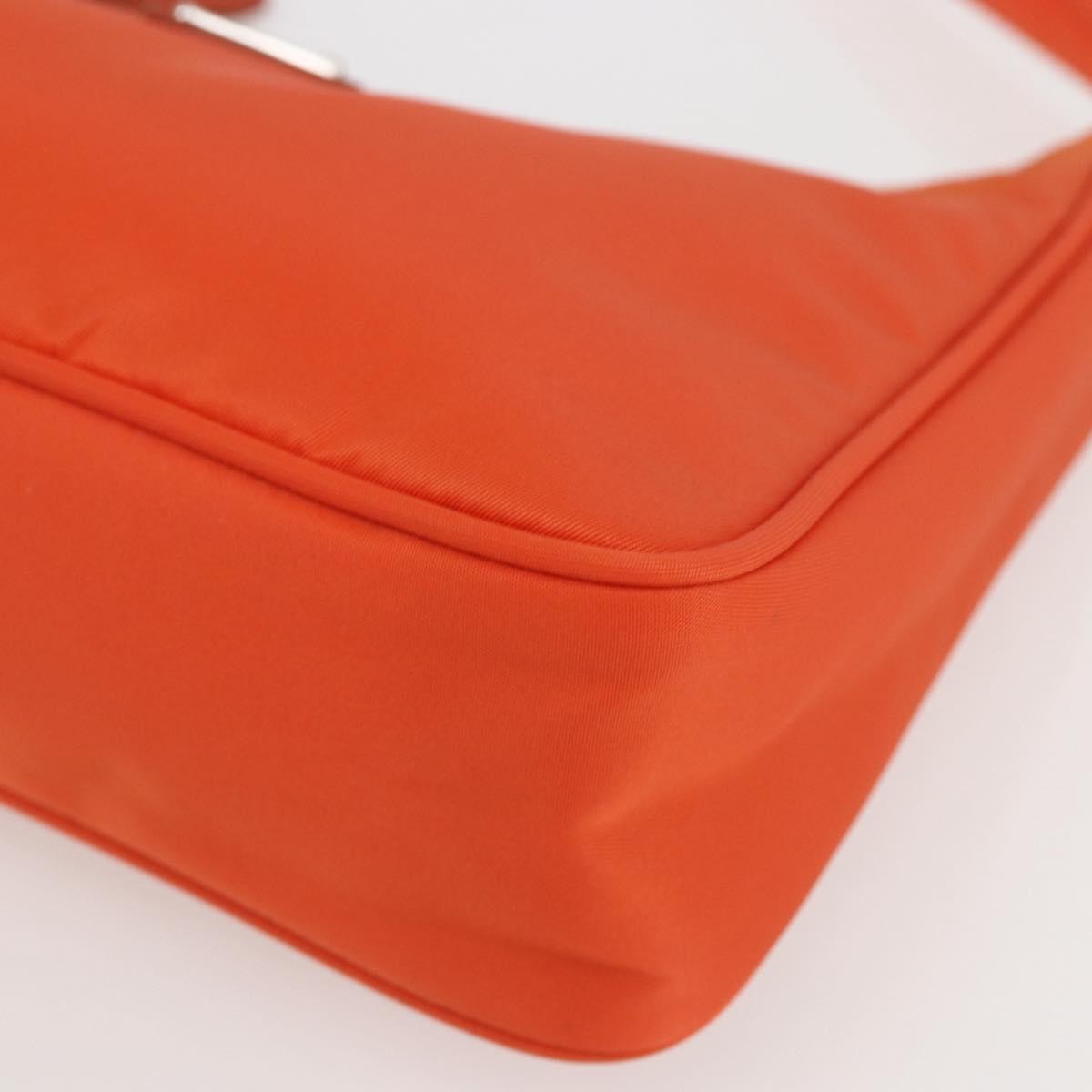 Prada PRADA Accessory Pouch Nylon Orange Silver Authentic 158663V Bag