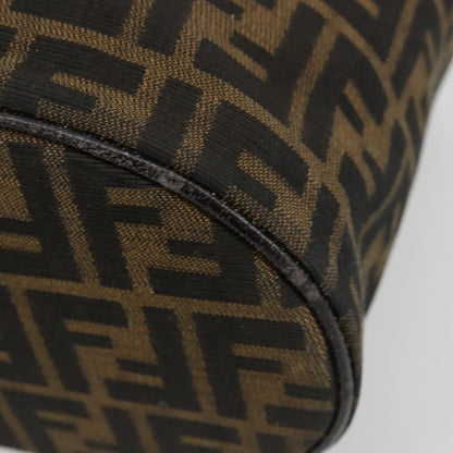 Fendi FENDI Zucca Canvas Vanity Hand Bag Black Brown Authentic 180329