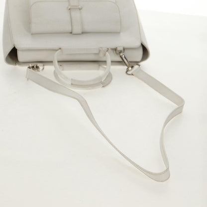 Gucci GUCCI Hand Bag Leather 2way White Silver 000 2058 0307 5 Authentic bs31539