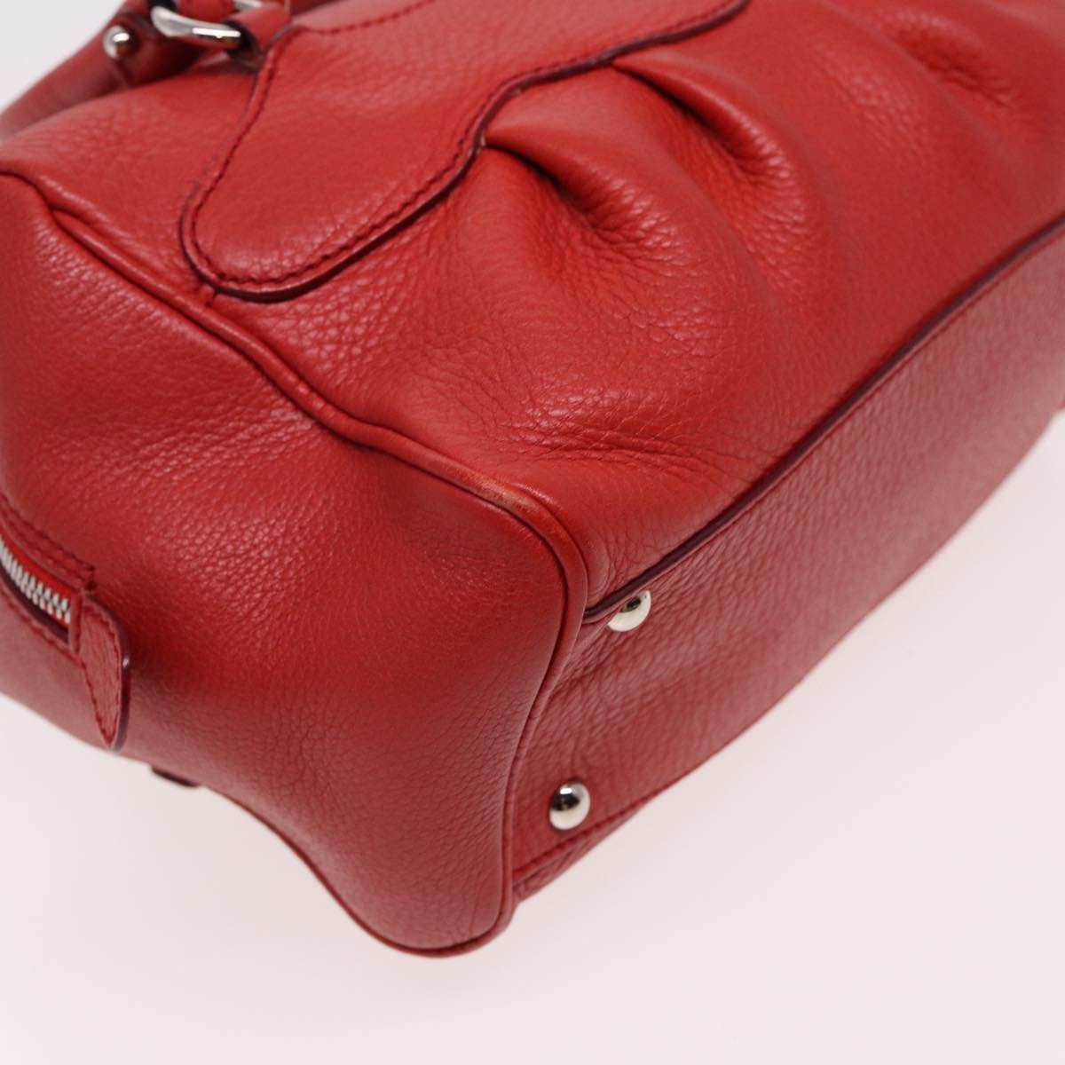 Salvatore Ferragamo Salvatore Ferragamo Gancini Hand Bag Leather 2way Red Authentic 78767