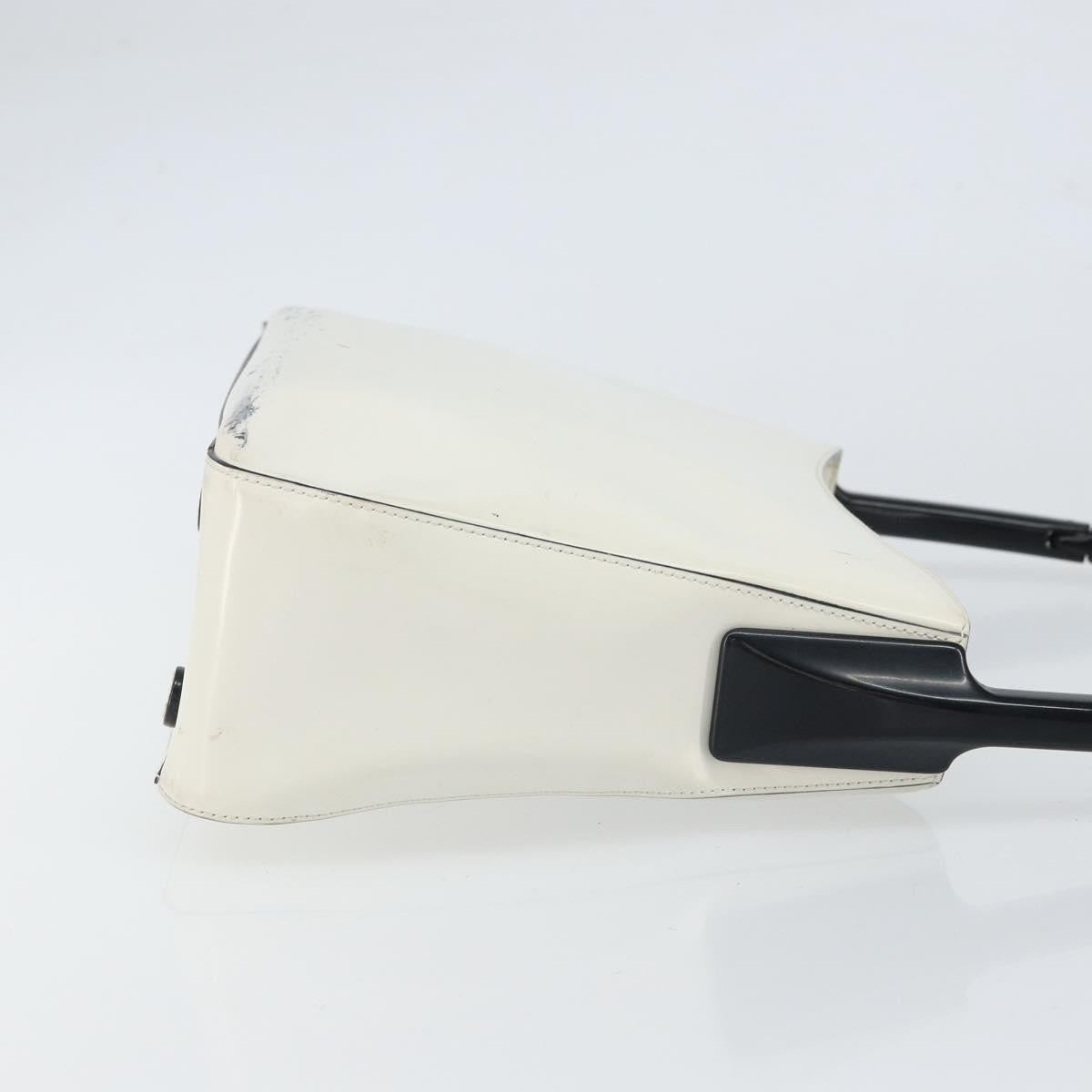 Prada PRADA Shoulder Bag Patent leather White Silver Authentic 162846