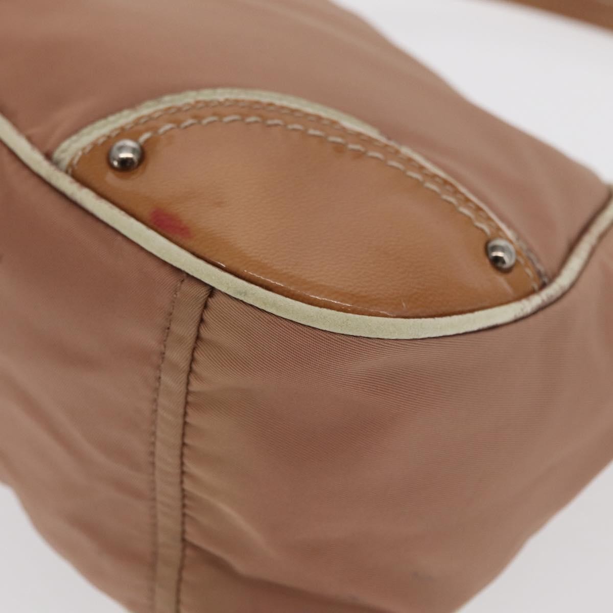 Prada PRADA Shoulder Bag Nylon Beige Silver Authentic 169041