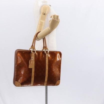 Louis Vuitton LOUIS VUITTON Monogram Vernis Van Damme Hand Bag Bronze M91125 LV Authentic BA8606
