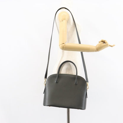Celine CELINE Hand Bag Leather 2way Green Gold Authentic 161118