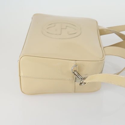 Gucci GUCCI Hand Bag Patent leather 2way Beige Silver 000 1274 0505 Authentic 155235