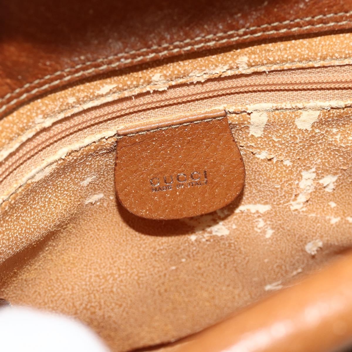 Gucci GUCCI Hand Bag Leather 2way Brown Silver 000 2058 0308 5 Authentic 177030
