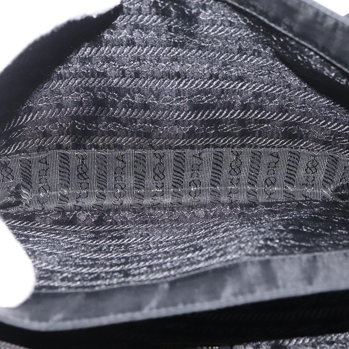 Prada PRADA Shoulder Bag Nylon Black Silver Authentic YKZ1095A