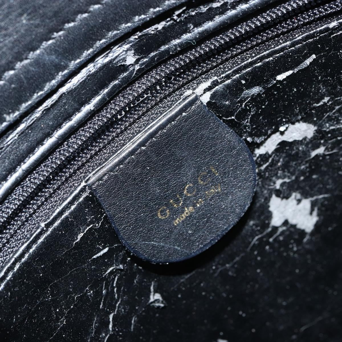 Gucci GUCCI Bamboo Hand Bag Leather 2way Black Gold 000 2122 0316 Authentic 160580