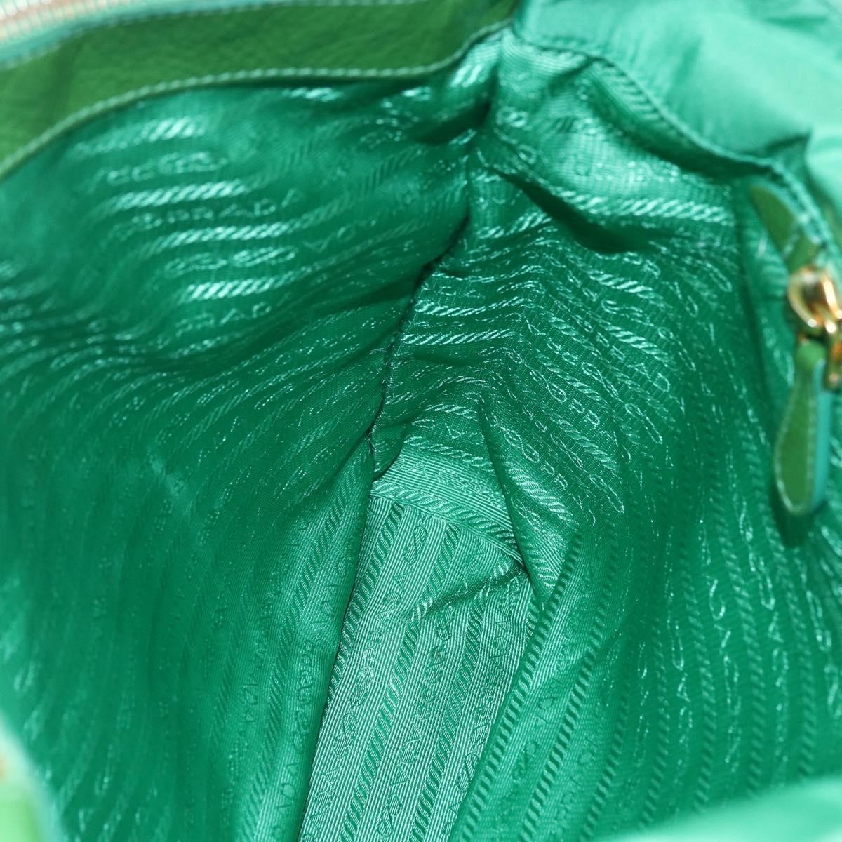 Prada PRADA Tote Bag Nylon Green Gold Authentic 155942