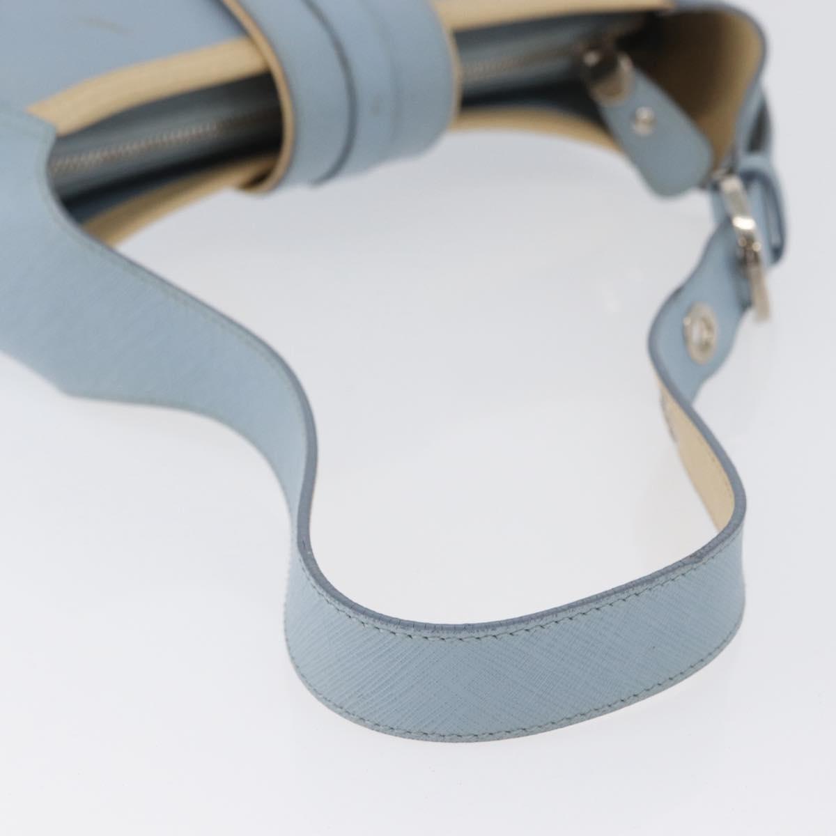 Salvatore Ferragamo Salvatore Ferragamo Gancini Shoulder Bag Leather Light Blue Silver Authentic fm5224