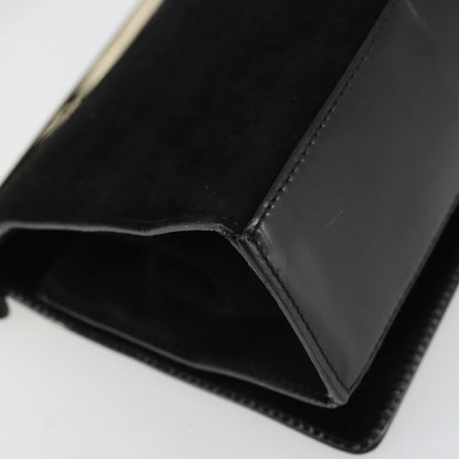 Gucci GUCCI Hand Bag Suede Black Gold 001 2058 1928 0 Authentic yk20276