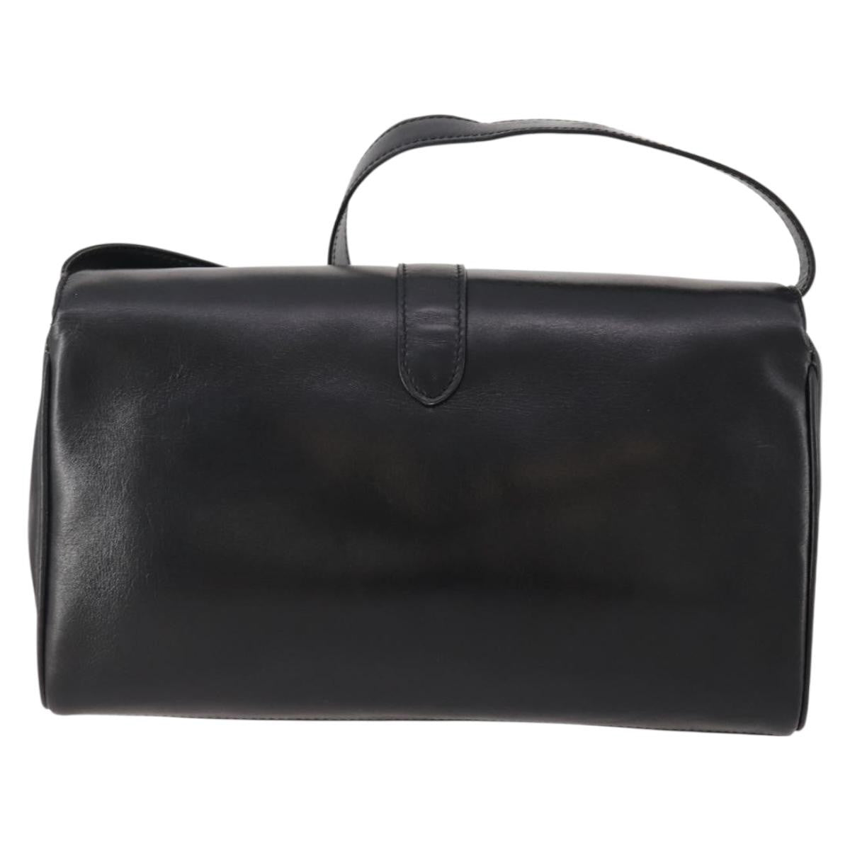 Celine CELINE Chain Shoulder Bag Leather Black Gold Authentic BAZ281