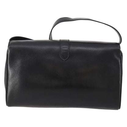 Celine CELINE Chain Shoulder Bag Leather Black Gold Authentic BAZ281