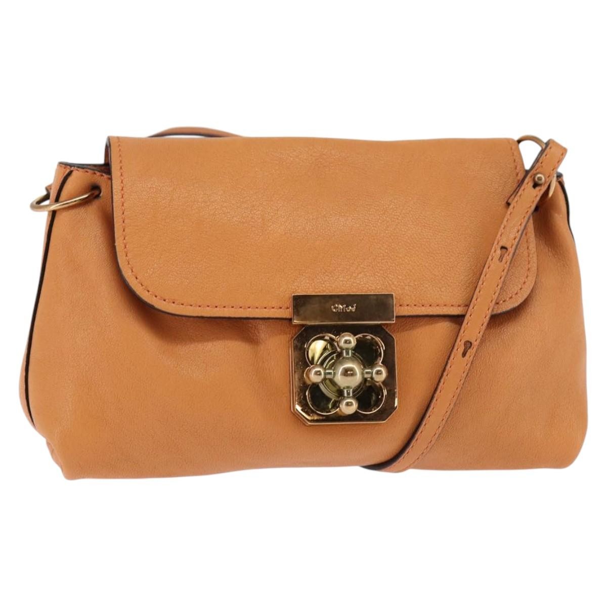 Chloé Chloé Chloe Shoulder Bag Leather Orange Gold Authentic BA5902