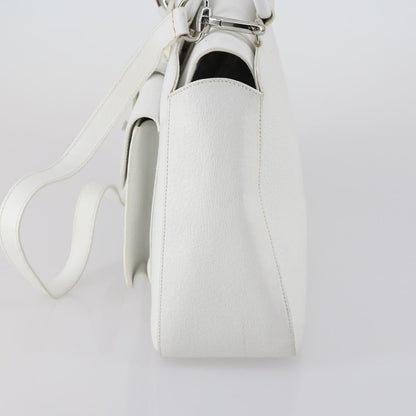 Gucci GUCCI Hand Bag Leather 2way White Silver 000 2058 0307 5 Authentic ep11566