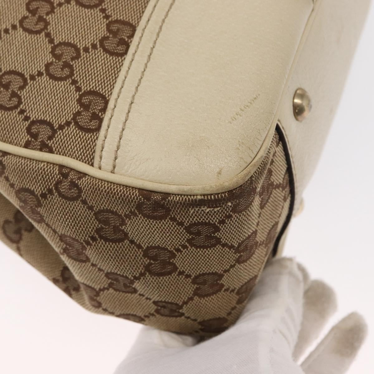 Gucci GUCCI GG Canvas Web Sherry Line Pretty Tote Bag Beige Gold 163805 Authentic ka637