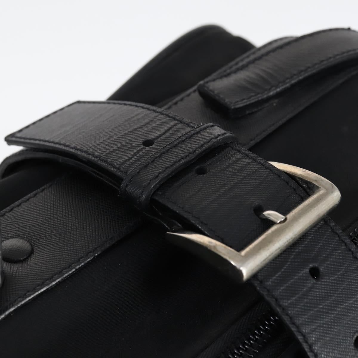 Prada PRADA Trunk Nylon Black Silver Authentic am9650 Bag