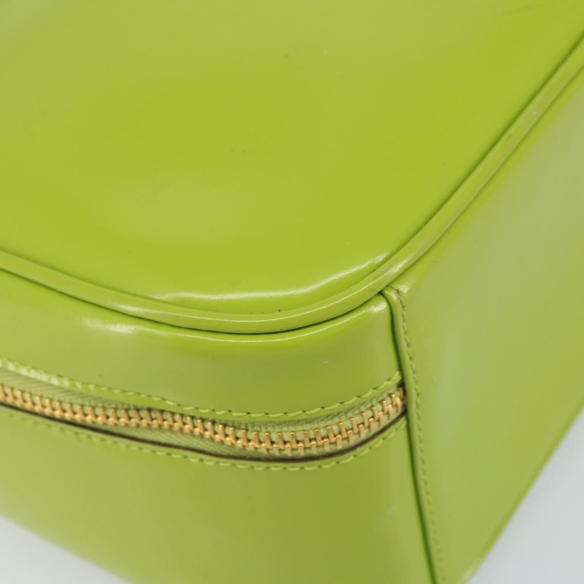 Gucci GUCCI Bamboo Hand Bag Enamel 2way Green Gold 000 2040 0323 Authentic 160576