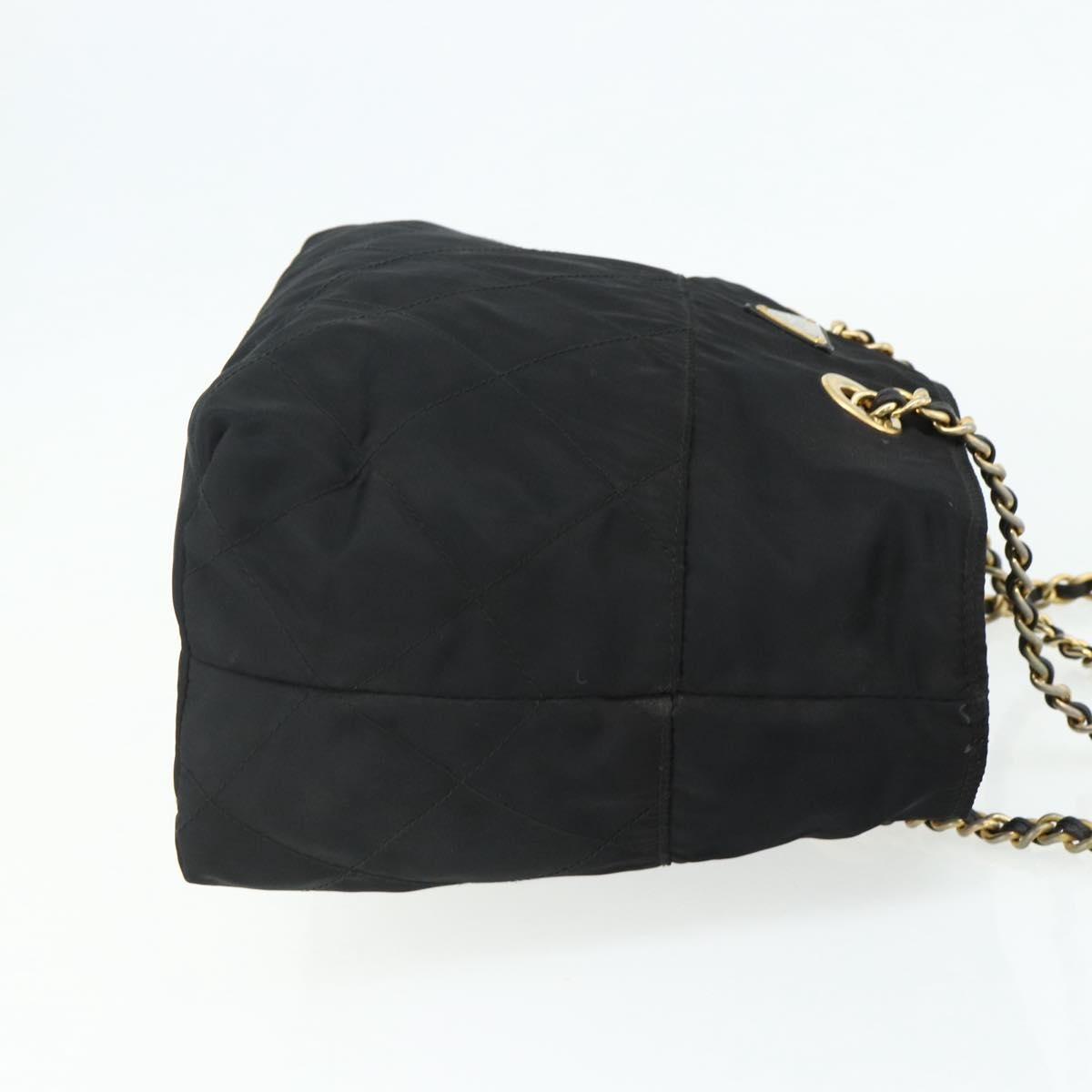 Prada PRADA Chain Tote Bag Nylon Black Gold Authentic 178129
