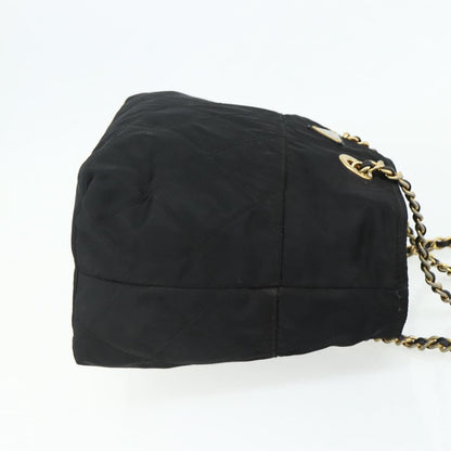 Prada PRADA Chain Tote Bag Nylon Black Gold Authentic 178129