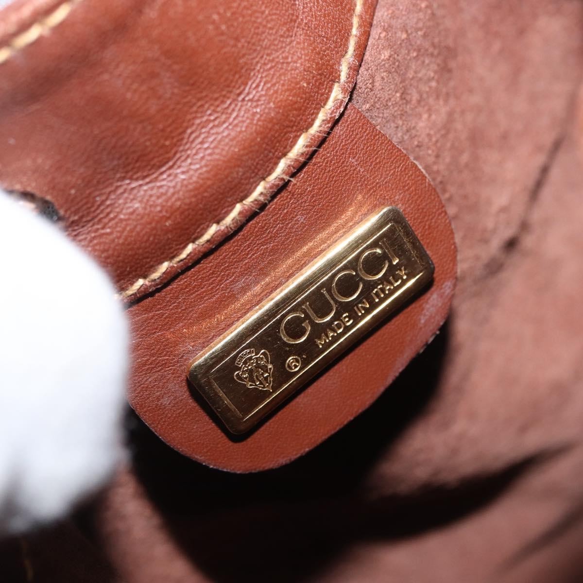 Gucci GUCCI Shoulder Bag Leather Brown Gold 007 984 0065 Authentic fm5085